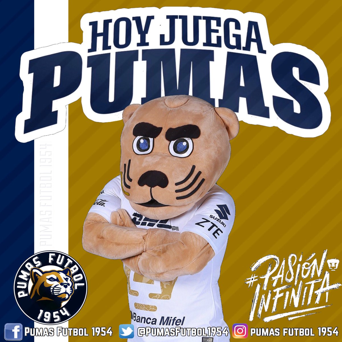 Pumas Futbol 1954 on Twitter: JUEGA ⚽️PUMAS Vs Monarcas 🏟Estadio Olímpico Universitario ⏱12:00 hrs Canal 2 #SoyDePumas #PumasFutbol1954 / Twitter