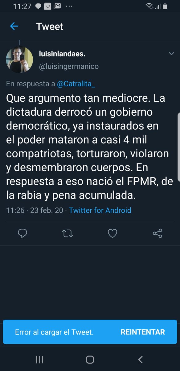 Catralita_'s tweet photo. El argumento de este pobre saco e weas es tan potente que respondio y bloqueó...
Se le olvido q el gobierno democratico de allende debio ser ratificado en el parlamento. El weon era tan penca q no tenia los votos suficientes,nunca representó al pueblo masivamente
#jadue #Webeta https://t.co/o175b5NiM0