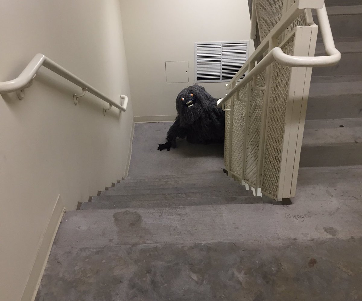 OddNMacabre's tweet photo. you’re walking down the steps to leave a building when you see him - what do you do? https://t.co/D6VuN4EzHE
