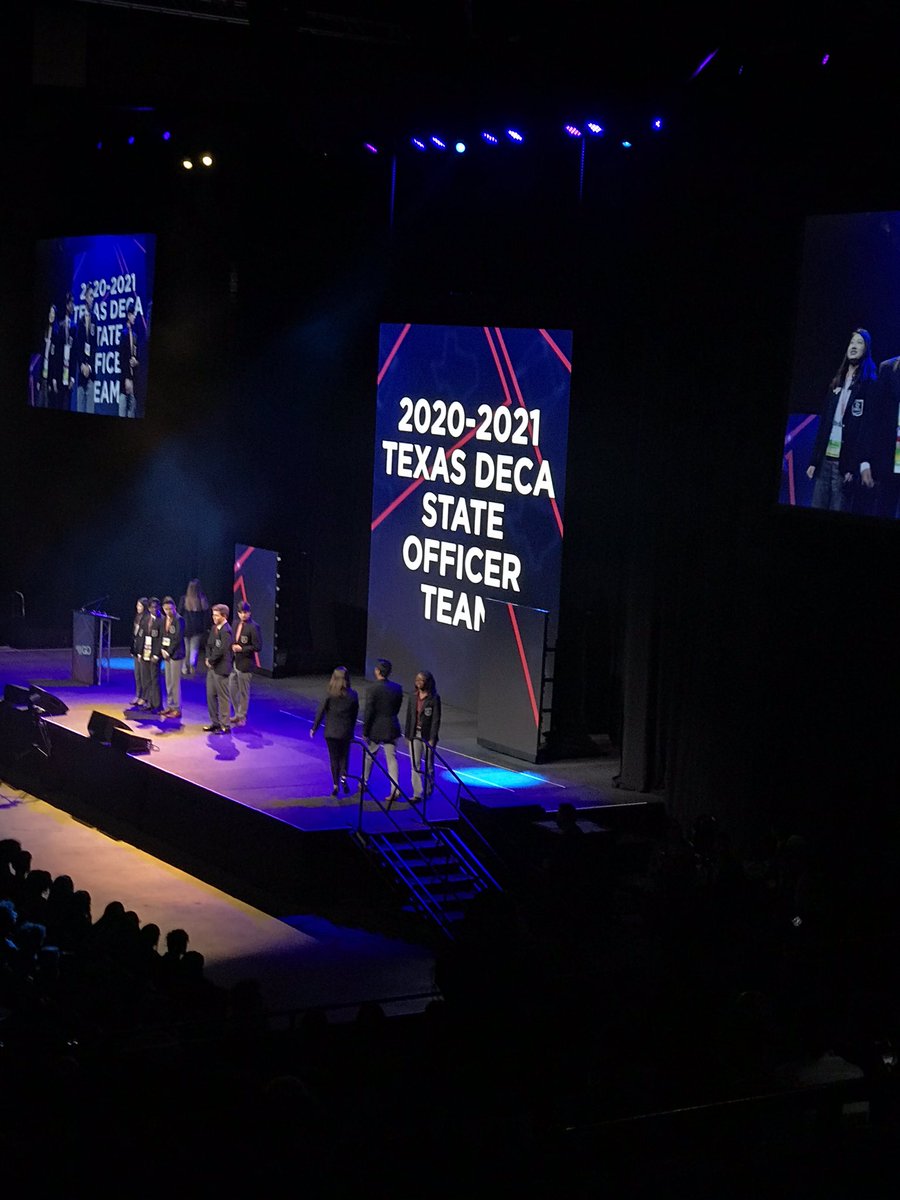 rspark's tweet photo. @HaltomDECA had a record win  at CDC Competition this week!  1 State Texas DECA officer ELECTED @Elitxdeca and 3 of our STATE winners headed to Internationals in Nashville in April.  They competed against 5200 students from Texas DECA.   
@TexasDECA @txdeca7 #HereWeGo https://t.co/xEVMujrHfm