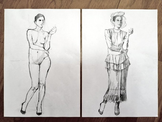 授業のデモンストレーションで描きました。
論理的に伝えるのは難しいけど、教えてると嬉しいこともいっぱいあるんだよぉ? 