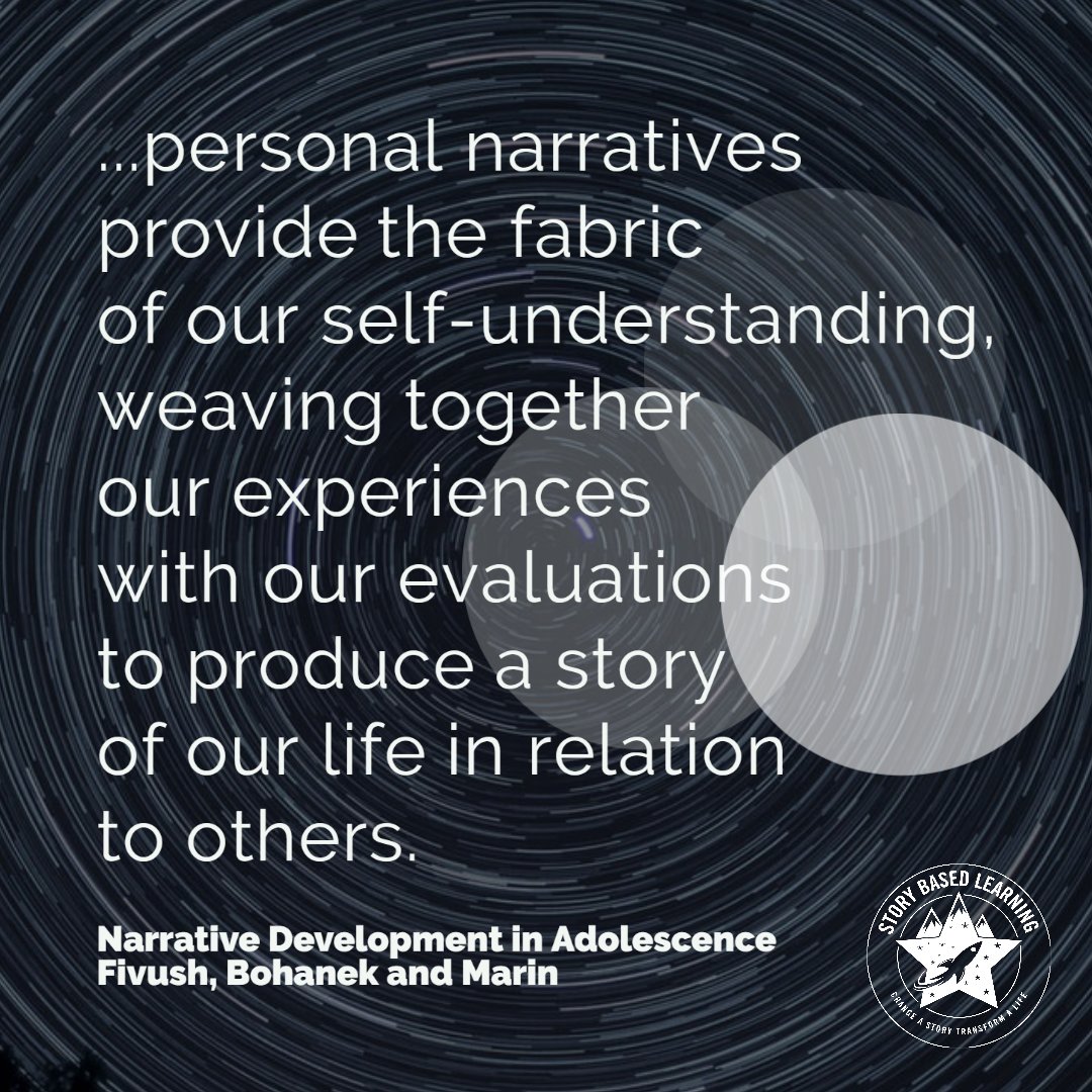 storyblearn's tweet photo. Personal narratives provide the fabric of our self-understanding, weaving together our experiences with our evaluations to produce a story of our life in relation to others. https://t.co/I823m0UdYN
