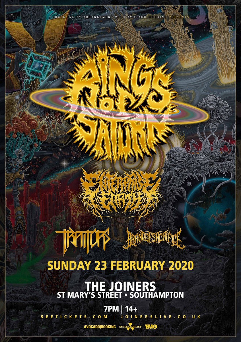 bournemouthlive's tweet image. Tonight in Southampton.
@RingsofSaturn_ return to @joinerslive. Joining them will be : @EEarthBand @TraitorsBandUSA @BOSdeathmetal

This is one of the heaviest line ups to hit The Joiners this year.

🎟 bit.ly/TheJoinersROS

#RingsOfSaturn #TheJoiners #Southampton