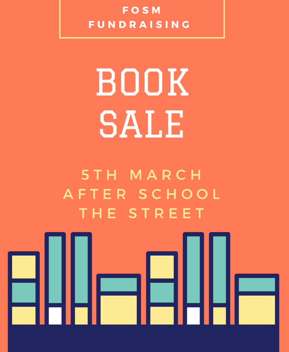 FosmStm's tweet photo. FoSM Book sale after school on Thursday 5th March. https://t.co/8joZNCxi0i