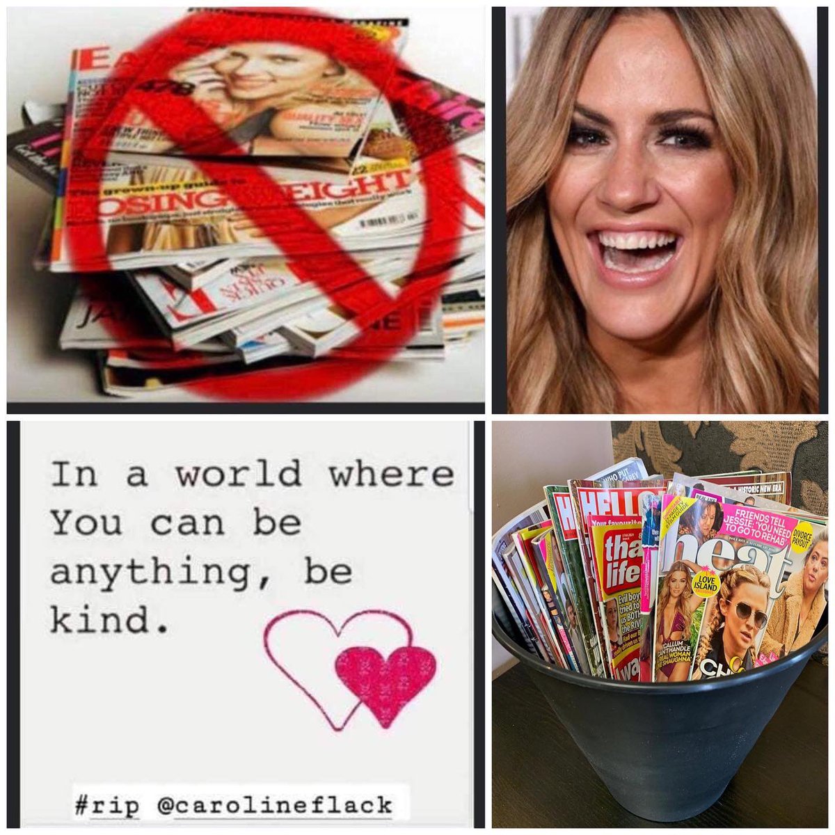 Wiganphysio's tweet photo. So glad to see many hairdressers and beauty salons are stopping the use of trashy magazines - we have never offered this kind of rubbish to our clients we look to promote health and mental well-being which these magazines do not - #resoecteachother #mentalhealth https://t.co/oC8yLcUOXO