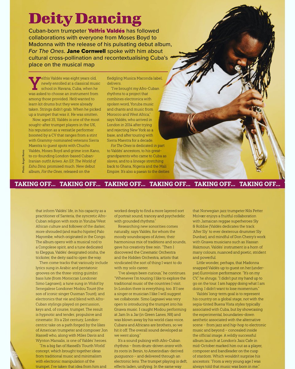 YelfrisValdes's tweet photo. Felling humbled and blessed about @janesworlde interview for @Jazzwise. “Deity Dancing”. Very nice impression about #fortheones https://t.co/ngGYuWsCRX