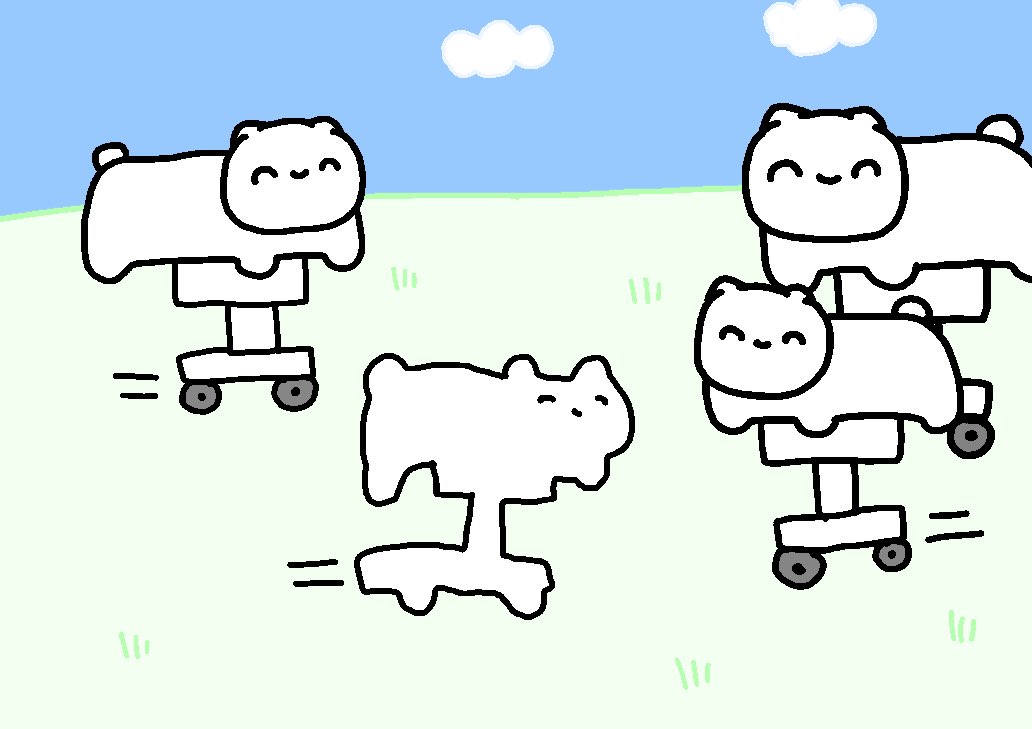 走るネコチャンと走るかんたんネコチャン #まいにちネコチャン 