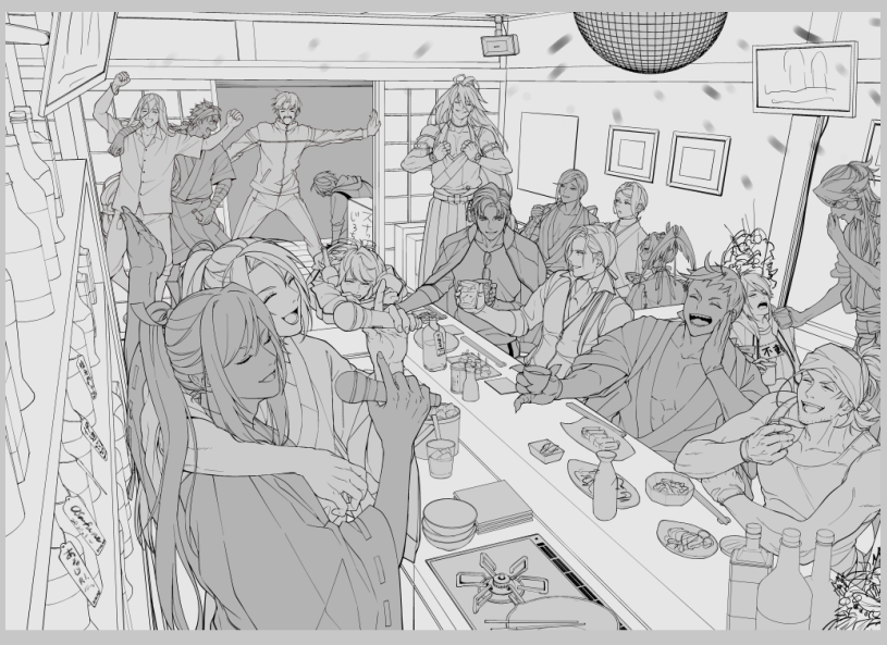 3週間ちまちま描いてたやつの線画が出来たんだけどどう思う? 