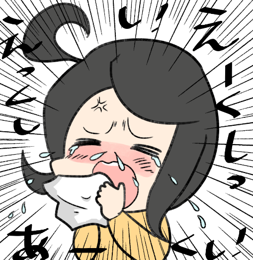 花粉症と戦う自転車乗り 