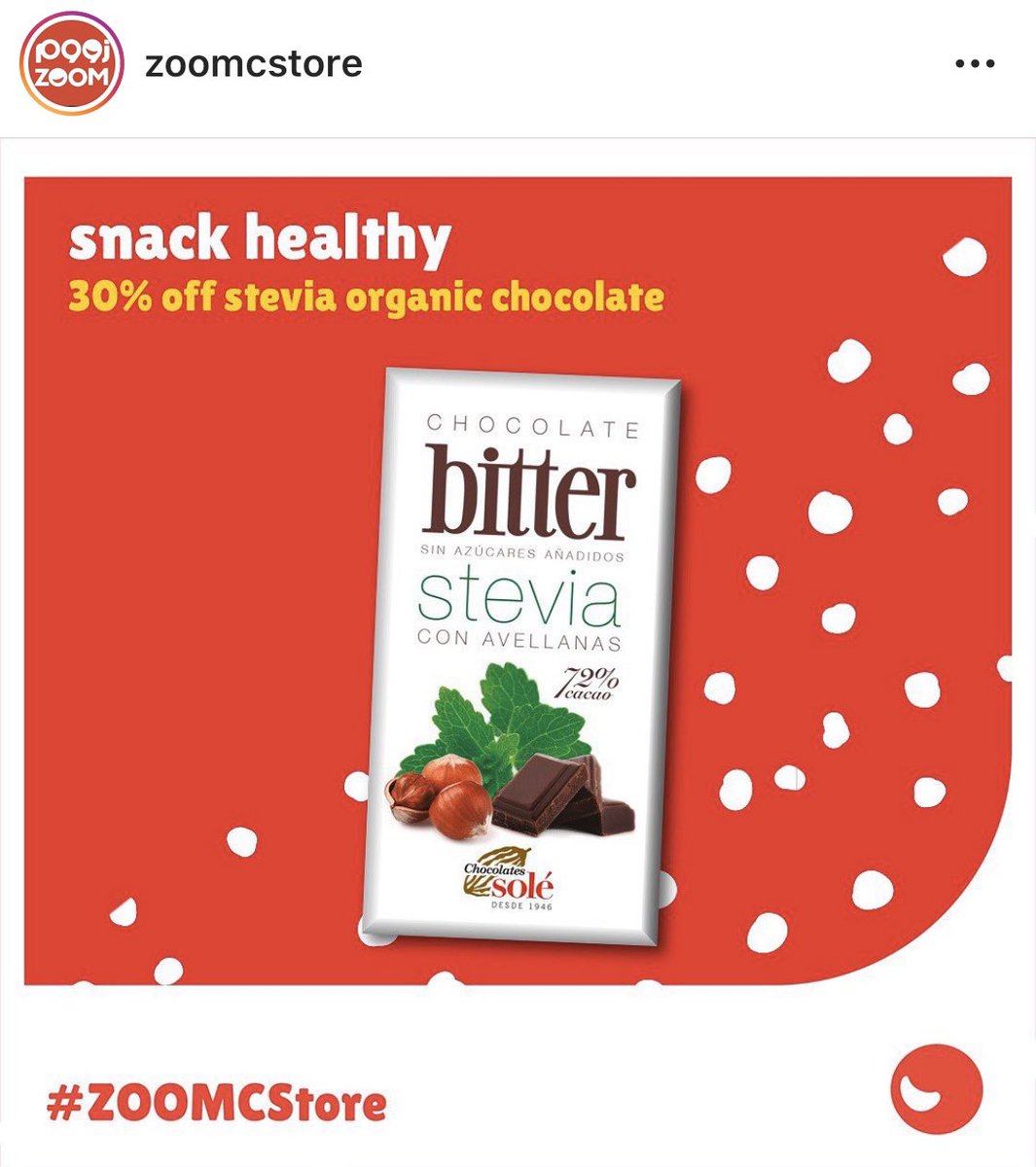 Number8LLC's tweet photo. Visit @zoomcstore to get 30% off on Organic Chocolates 25G... 

#Number8llc #Zoom #Mydubai https://t.co/DqWaRUdlFp