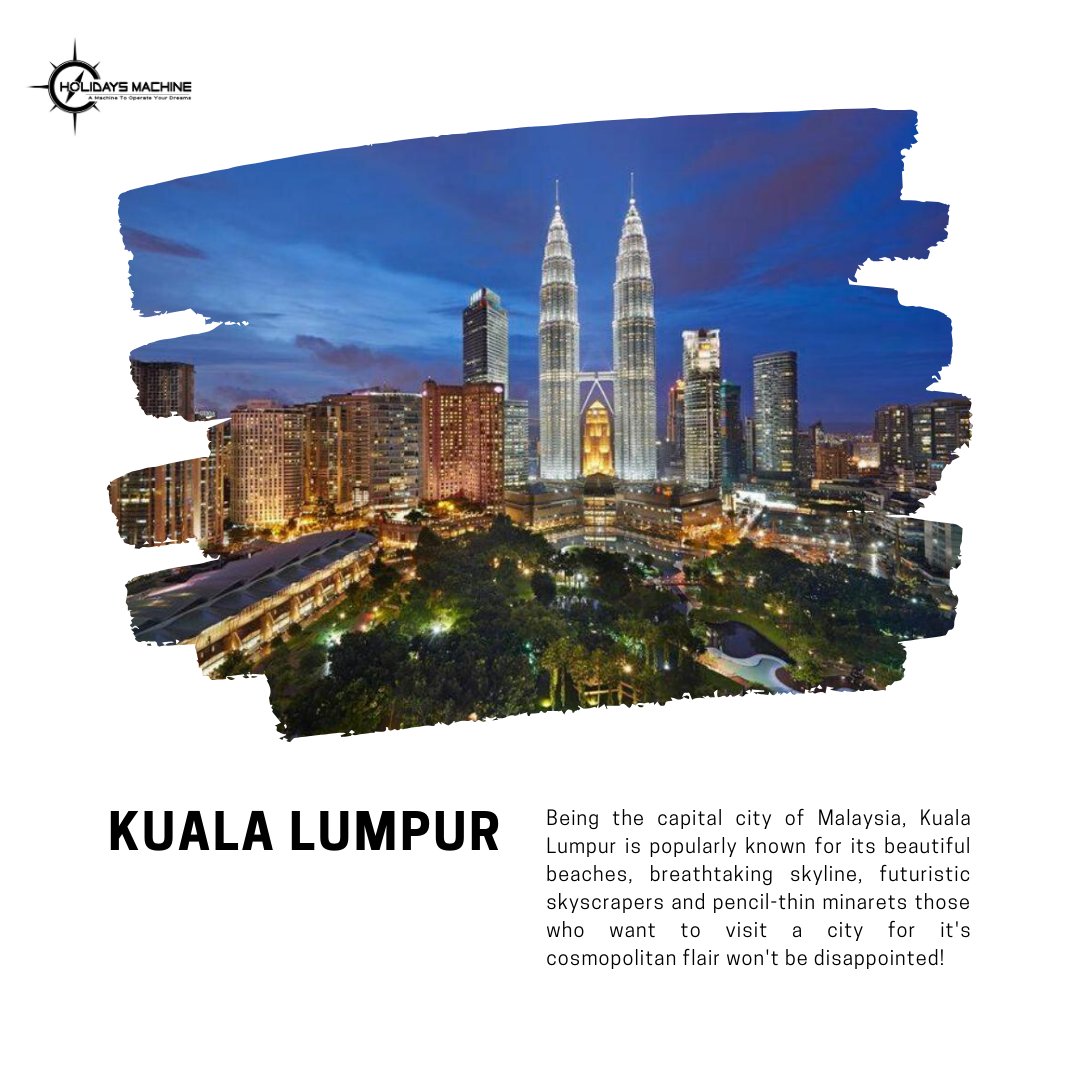 HolidaysMachine's tweet photo. You can book a great #Malaysia #travel #package instantly.

#holidaysmachine to your travel story.

#kualalumpur #langkawi #genting #sunwaylagoon #Petronastwintower #batucave #penang https://t.co/qMwnXttwkJ