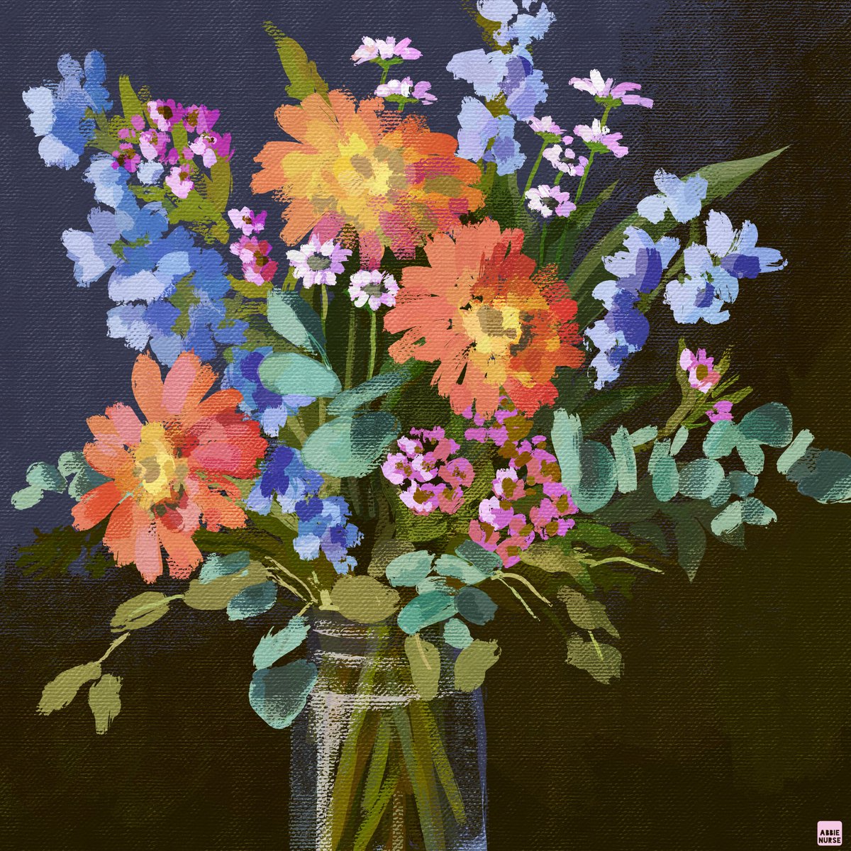 Procreate's tweet photo. You’d be forgiven for thinking these were traditional oil paintings, but these are actually digital oils by Abbie Nurse 🎨 Abbie has built some truly stunning oil brushes for #Procreate5. Head over to her page (linked below) to see more of her work! #procreate #5comesalive https://t.co/m9PrEDxWC7