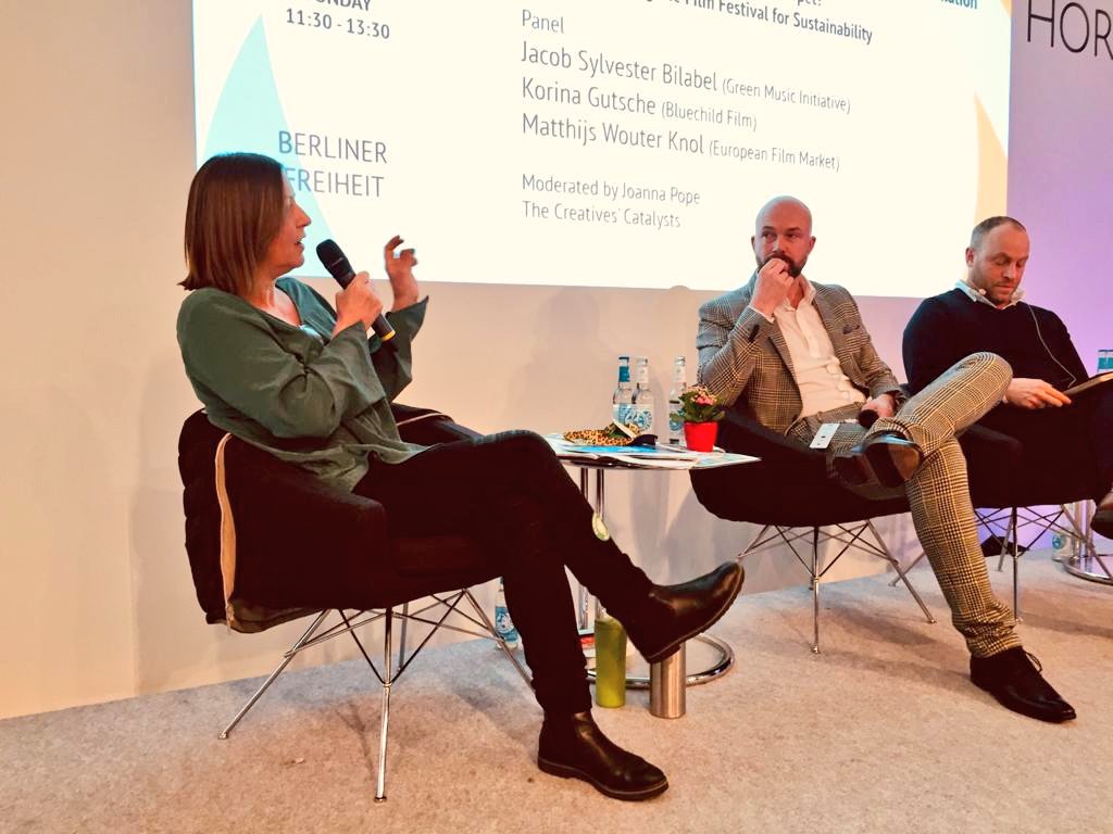 efm_berlinale's tweet photo. Karina Gutsche suggests learning from strategies of smaller film fests and adding a programmatic focus on green film can promote awareness on #Sustainability #EFMHorizon #EuropeanFilmMarket https://t.co/bFjR7DmBk9