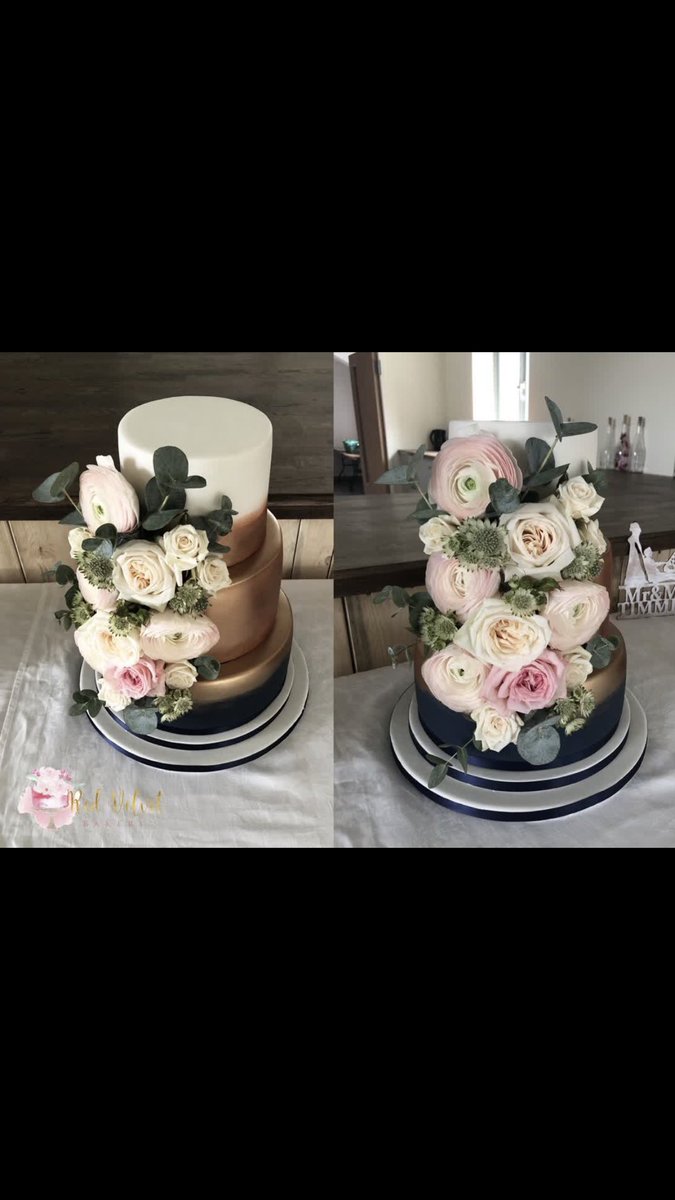 RedVelvetDerby's tweet photo. Wedding cake decorated with flowers to match the bride’s bouquet
#redvelvetbakeryuk
#redvelvetderby
#rosegoldweddingcake
#navyandrosegoldweddingcake
#mickleovercakemaker
#derbyshireweddingcakes
#derbyweddingcakes
#eastmidlandsweddingcakes
#lovebiz https://t.co/MFBQpgdjd7