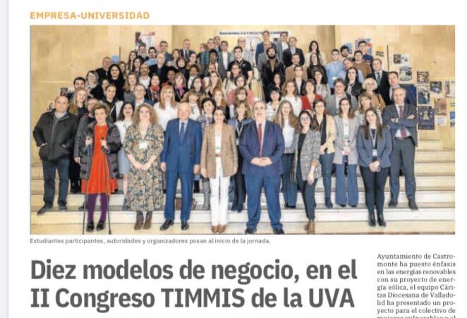 Como beneficiarios del Proyecto Europeo TIMMIS <a href="/poctep/">Interreg España-Portugal</a> estamos orgullosos de compartir hoy esta noticia de nuestro II Congreso Internacional TIMMIS en el  <a href="/nortecastilla/">El Norte de Castilla</a> en la que <a href="/GPatriciaS/">Patricia Sanz</a> fundadora de <a href="/EXPORTUN_va/">Exportun</a> explica los indicadores y resultados del proyecto. #TIMMIS