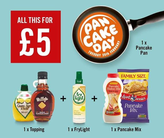 ParcTaweRetail's tweet photo. Are you ready for #PancakeDay? Pick up everything you need for just £5 from @FoodWarehouse! 🥞

#ParcTawe #ParcTaweRetailPark #Swansea #Wales #Shopping #FoodWarehouse #Pancakes https://t.co/Pp10fBWidO