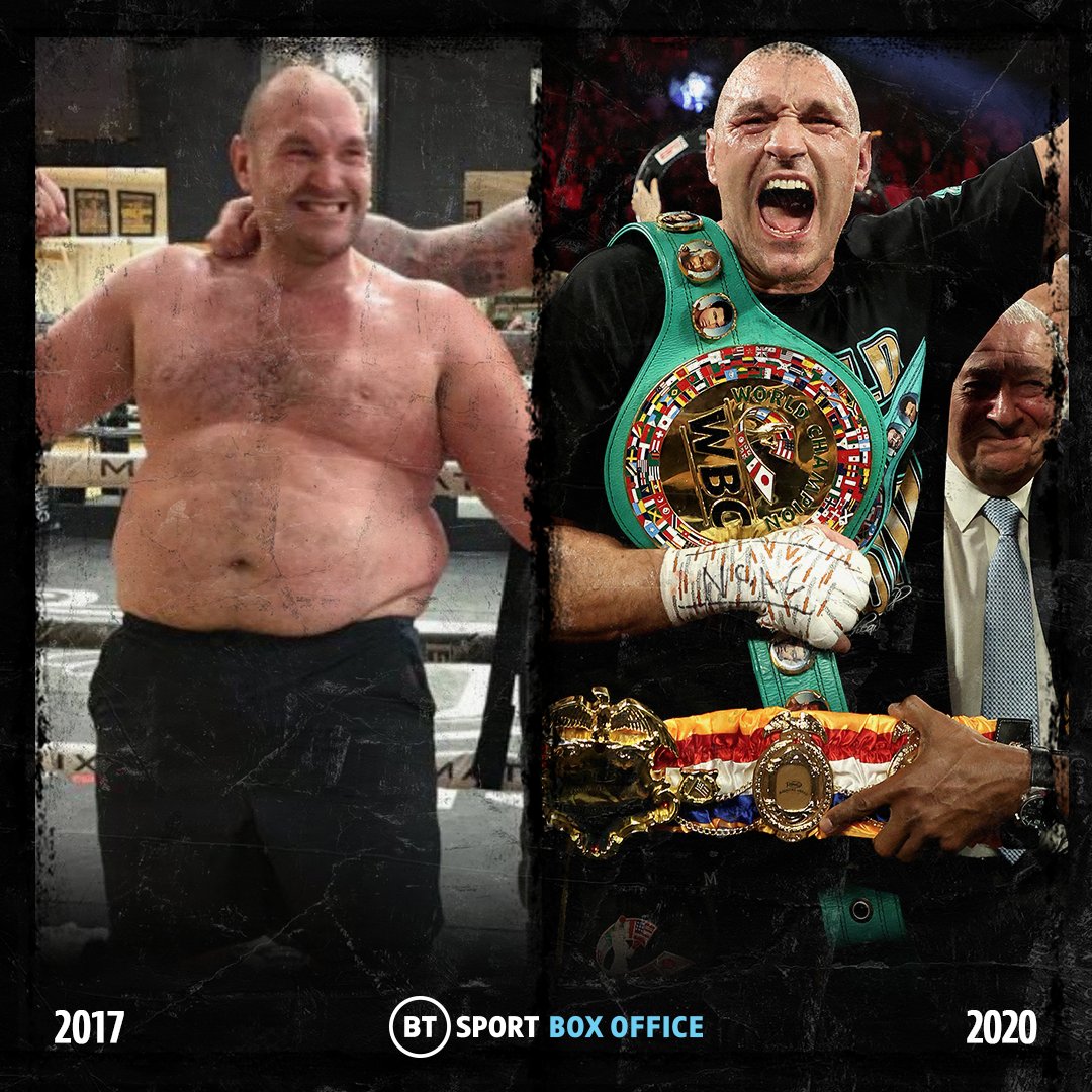 boxingontnt's tweet image. These two pictures of Tyson Fury are just over two years apart 🤯

One of the most remarkable comebacks in sporting history 🙌