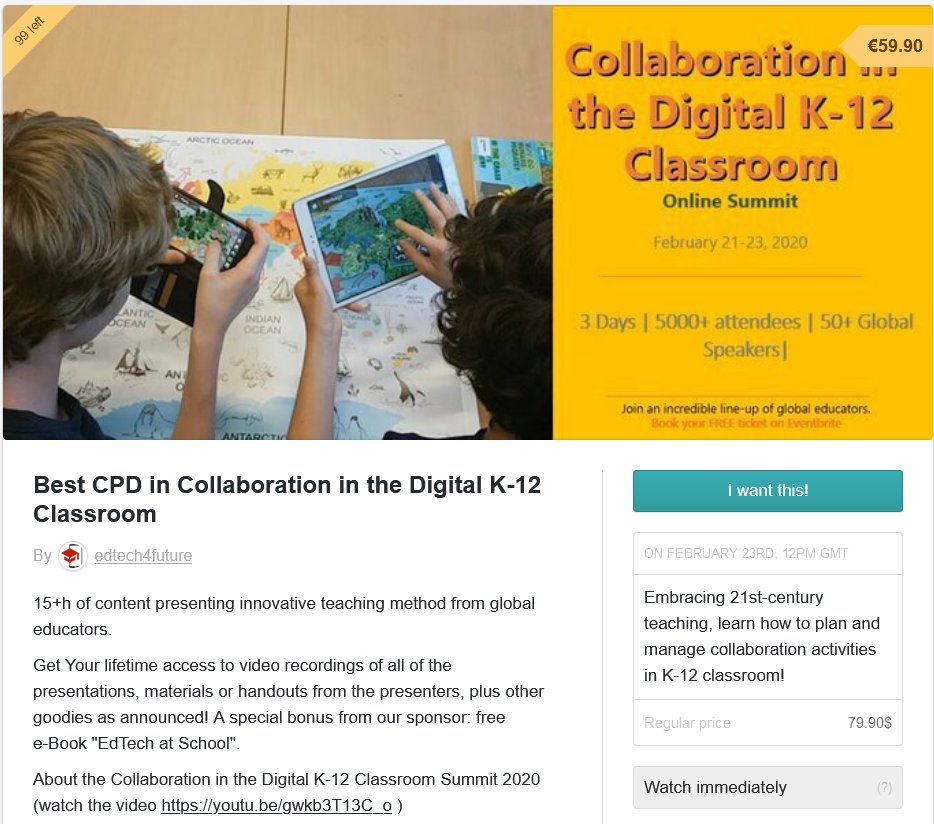 EdTech4Future's tweet photo. If you missed the #CDCS20 Summit or think you’ll want to rewatch sessions, now is the time to grab the VIP ticket to get access to all video replays before the #specialoffer ends today.
Check here https://t.co/letoNyDCNK
#DealoftheDay https://t.co/g5Dyyuh4De