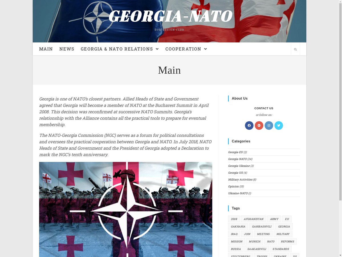 wavehackr's tweet photo. Interesting one: georgia-nato[.]org on 185.159.131[.]4 apparently in RU, registered 2019-12-17. Content (en) seems pro NATO (for now) hence RU whois &amp; RU hosting somewhat unexpected. @urlscanio https://t.co/MAJlNPAO4Q Txt from official @NATO doc https://t.co/4HeKlqJ40u @kyleehmke https://t.co/bD3fo9TDvH