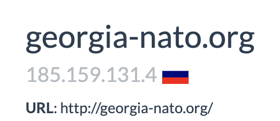 wavehackr's tweet photo. Interesting one: georgia-nato[.]org on 185.159.131[.]4 apparently in RU, registered 2019-12-17. Content (en) seems pro NATO (for now) hence RU whois &amp; RU hosting somewhat unexpected. @urlscanio https://t.co/MAJlNPAO4Q Txt from official @NATO doc https://t.co/4HeKlqJ40u @kyleehmke https://t.co/bD3fo9TDvH