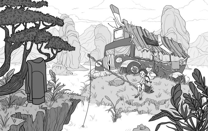 here was the other one! it wasn't required to be a companion piece, but it somehow ended up that way ? in my head was a post-apocalyptic world with a mix of both filipino and chinese culture - both very near n dear to my identity. just can't have one without the other! 