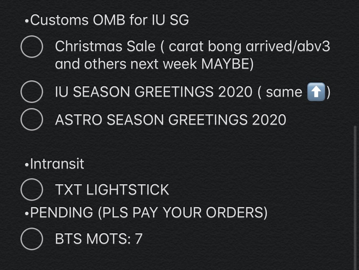 SeoulSundaePH's tweet photo. MASS UPDATES! 02-23-20 :) sorry for delays:( We’re promise to file expedite for this:) May mga items na delay sa HK like si TXT and possible si MOTS:7 and some X1 Lightsticks. 
#SSPHILS_Updates https://t.co/p5qmMuR1XR