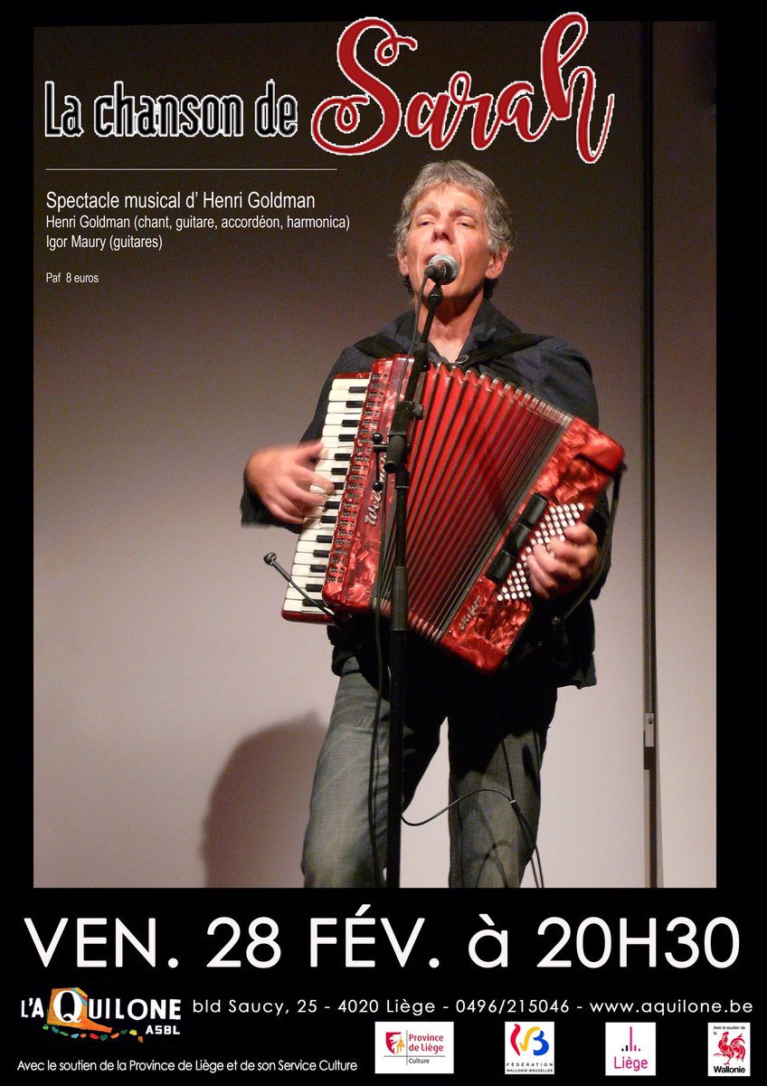 LAquiloneasbl's tweet photo. #concert #chansonfrançaise  vendredi 28 février 20h30 https://t.co/56v6Cr3N9Z