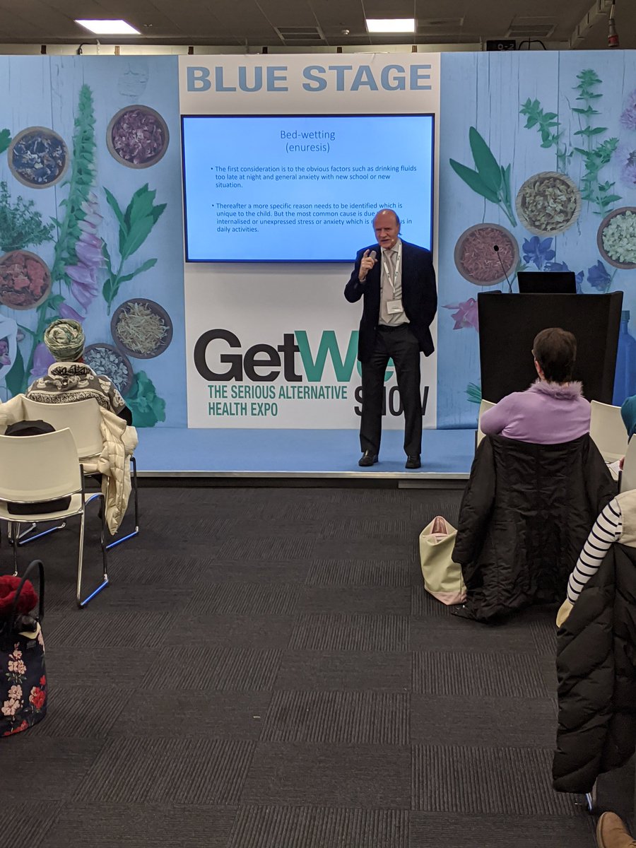 GetWellShow's tweet photo. Gez Lamb hosting his talk on treating children with cranio-sacral osteopathy on the Blue stage. #GetWellShow https://t.co/JGZUn4UIfR