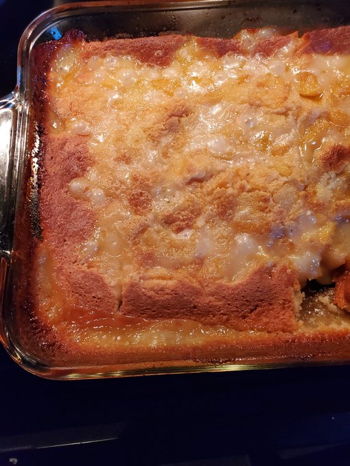 I had a birthday request from a client for peach cobbler and so of course I made a big one. Omg. It put
