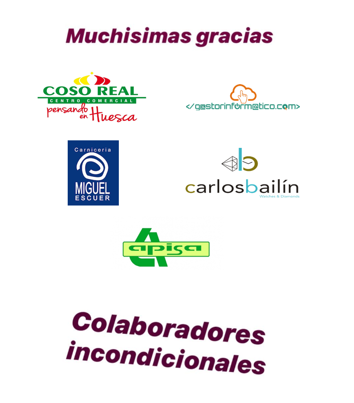 Continuamos dando las gracias🙏🏻 a nuestros colaboradores incondicionales <a href="/cc_cosoreal/">C.C. Coso Real</a> #gestorinformatico <a href="/CarMiguelEscuer/">Carnic Miguel Escuer</a>  <a href="/CarlosBailin/">JOYERIACARLOSBAILIN</a>  y #Apisa GRACIAS 🙏🏻 por el apoyo desinteresado 👏👏👏