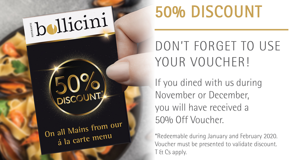 Don’t forget you have until the end of February to use your 50% off Discount card, which is off all mains from our a la carte menu. #Offer #Treatyourself #Discount #ILoveItaly #Italianrestaurantchester #Italianfood