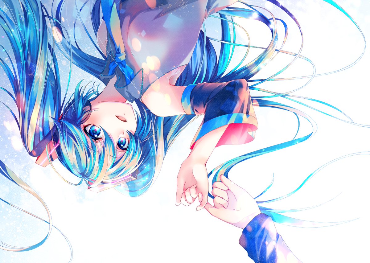 hatsune miku long hair 1girl twintails necktie detached sleeves blue eyes very long hair  illustration images