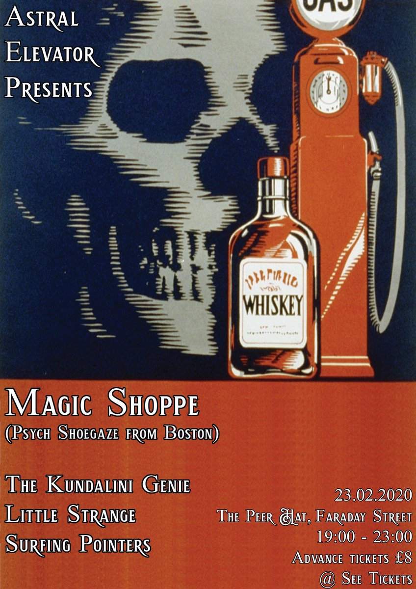 AstralElevator's tweet photo. TONIGHT at @The_Peer_Hat : @MagicShoppe with support from @KundaliniGenie #LittleStrange &amp; #SurfingPointer - some remaining tickets on the door, £10. Doors at 19.15, bands from 19.30 https://t.co/oZgHuNZnBy