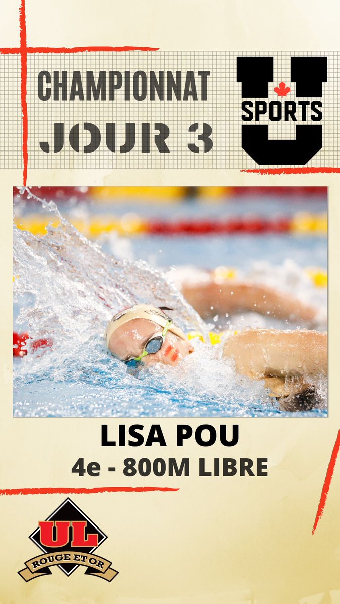 RetOnatation's tweet photo. Conclusion du Championnat @USPORTSswimming 

Nathan Beaudin-Bolduc a remporté le titre de recrue masculine de l'année!
Lisa Pou et Morgane Dorn ont terminé 4e et 6e du 800m libre! 
Ptit Amb a terminé au pied du podium au 200m 4 nages!

Classement
Femmes 9e Hommes 11e

#Golaval https://t.co/IbCRGwjC0q