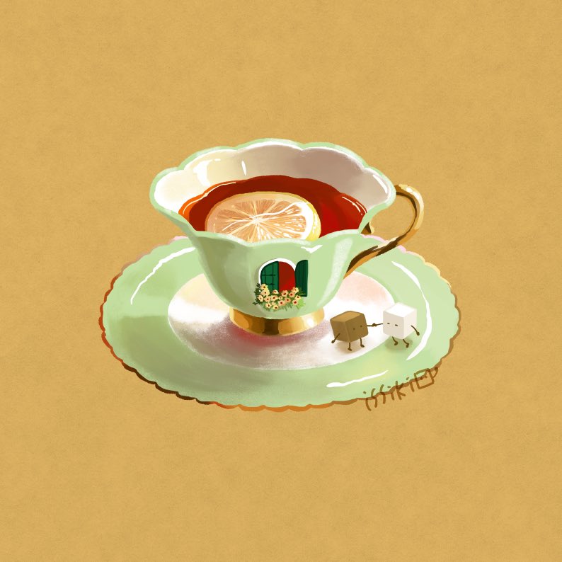 no humans cup simple background saucer teacup artist name signature  illustration images