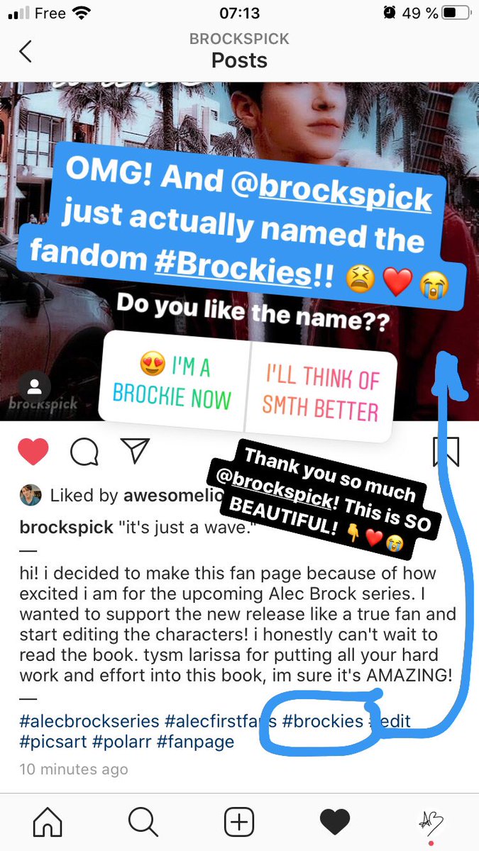 lalalopes's tweet photo. OMG you guys!! #AlecBrock just got his SECOND FAN ACCOUNT!! 😫❤️
And brockspick (IG) also named the fandom #Brockies!! ❤️😭🎶🎸📚
Seriously, #AlecsFirstFans are THE BEST!! I love you guys! Thank you so much!! 😭❤️🙏
#AlecBrockSeries #fandom
#AllMyLoveAlecBrock https://t.co/fHpYeFKvNj