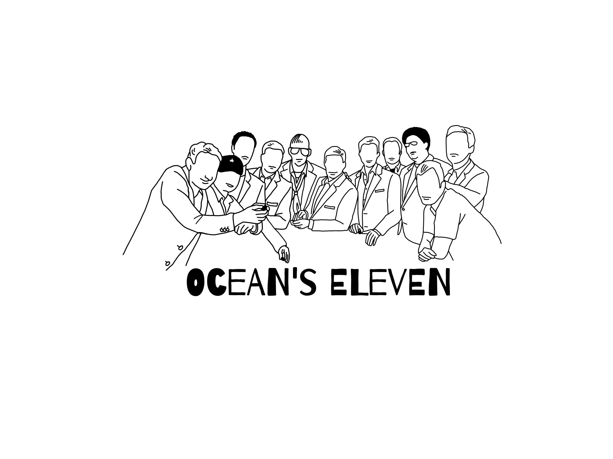 Jun Kikuchi Ocean S Eleven 裏世界では有名な泥棒 詐欺師として 名を馳せるダニーオーシャン と彼が率いる10人の犯罪 スペシャリスト集団がラスベガス のカジノの金庫破りに挑む サスペンスアクション オーシャンズイレブン 映画 イラスト