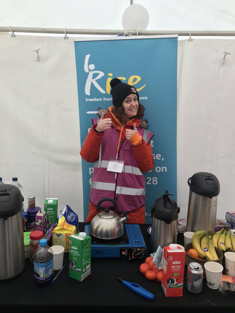 <a href="/riseuk/">RISE</a> come to the charity village for tea,coffee and gluten free-vegan flapjacks for all you amazing runners! #brightonhalf