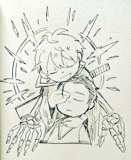 「おしまい!」

キャラ表見てのしゃせんど・ファンアートなんですけど、今古戦場走っててアナログなのであとで色塗るかも 