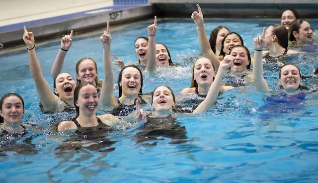 HMHS_swim's tweet photo. STATE CHAMPIONS 2019-2020!!! https://t.co/cwYPliDQRN