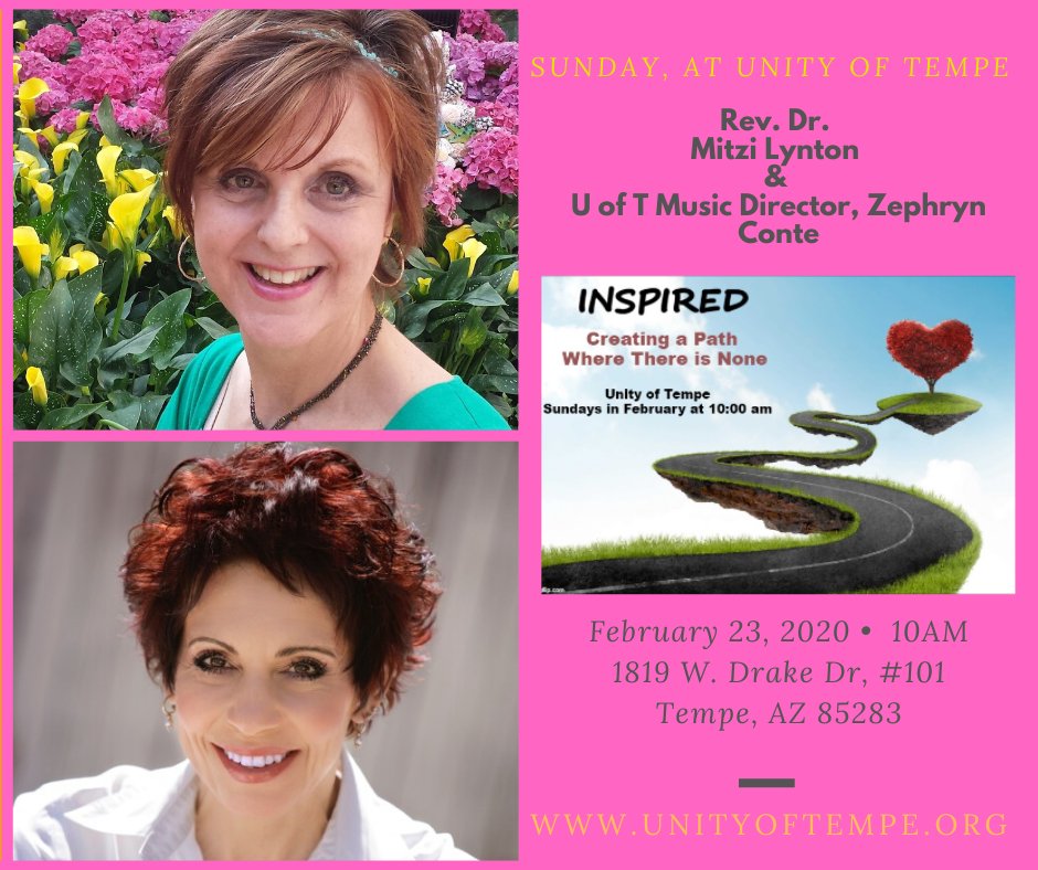 UnityofTempe's tweet image. Rev. Mitzi continues TODAY with Week 3 of her series INSPIRED. Our beloved Zephryn will be our musician this week. - mailchi.mp/7b02363f7e11/r…