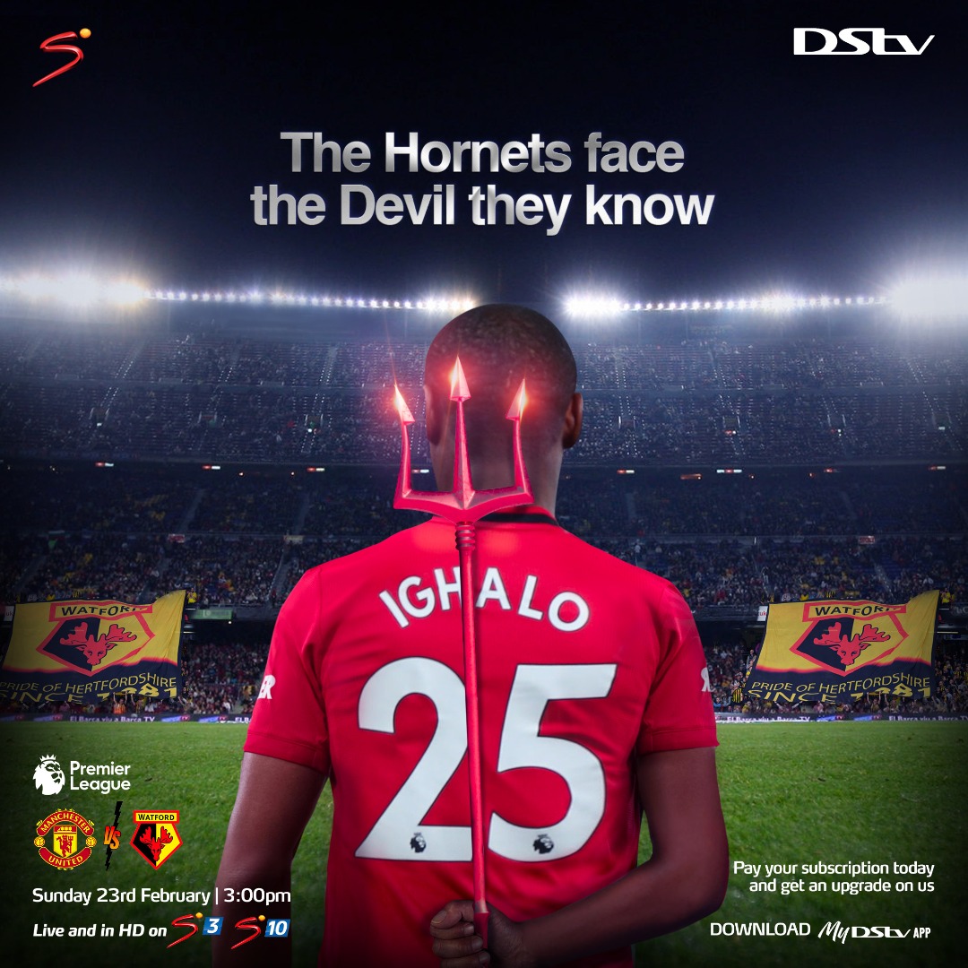 deejayfaremi's tweet photo. Odion Ighalo in line to play against his former club Watford!
Can he get his first Manchester United goal today?
Pay now for your DStv and get an UPGRADE to a higher package to catch the game.
#DStvStepUp
#WeekendLifeOnDStv https://t.co/wSpjoMJ4QN