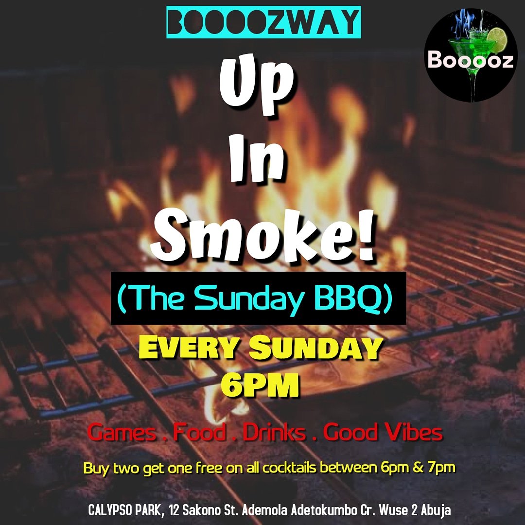 TRIBEKA_BOOOOZ's tweet photo. TODAY AS USUAL: UP IN SMOKE! THE SUNDAY BBQ🐐🐐
.
FREE PEPPERED GOAT BBQ 🍖🍖🍖
.
COME HUNGRY &amp; THIRSTY!
#Abuja #AbujaTwitterCommunity #SundayThoughts #SundayFunday #HappySunday #BBQblockparty https://t.co/8z19wZxuly