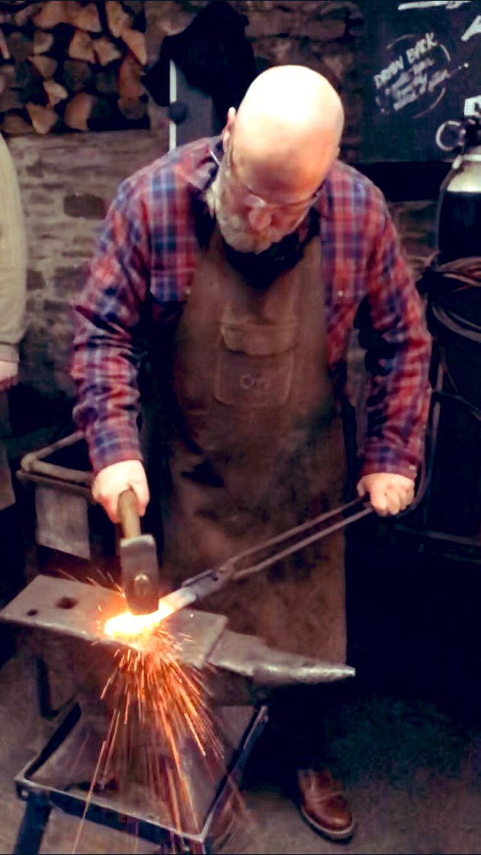 Grimesygrimes's tweet photo. Had a fabulous day at Oldfield Forge @info_forge forging my own knife...a great Birthday present and I highly recommend it. 
#BlackSmith #Forging #OldfieldForge https://t.co/jazJ5bLvV4