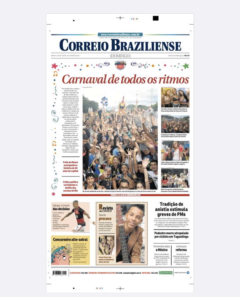 anadubeux's tweet photo. A capa do @correio de hoje: #CBFolia https://t.co/ZhOzUjprgh