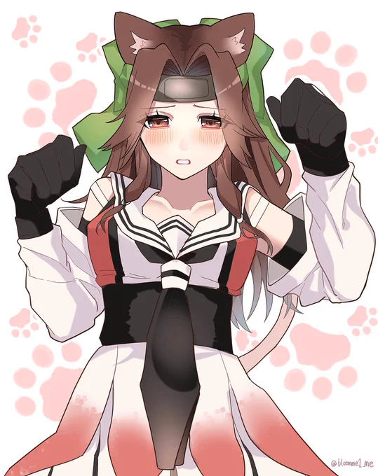 「て、提督…猫の日は終わっていますよね…!?」

#艦これ版深夜の真剣お絵描き60分一本勝負
#艦これ版真剣お絵描き60分一本勝負_20200223 