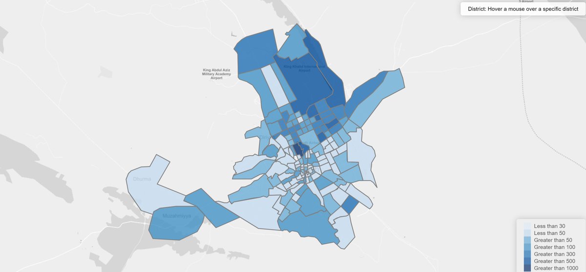 haila234's tweet photo. @fahd09 and this map shows the region-based visualizations, that visualize the number of incidents in each district of Riyadh city. https://t.co/A6LPzaJmAa