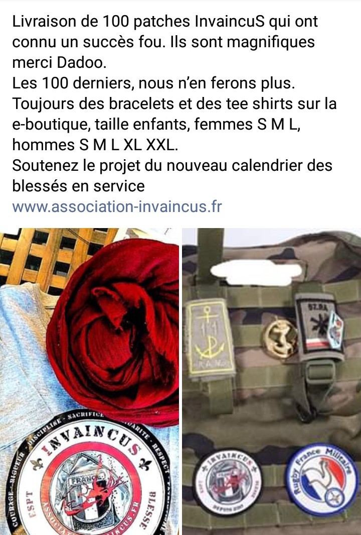SInvaincu's tweet photo. Les patchs ont eu un succès fou. Merci à tous. N'hésitez pas a visiter notre boutique.
https://t.co/jlDQGzpsAn https://t.co/midhlBEgZh