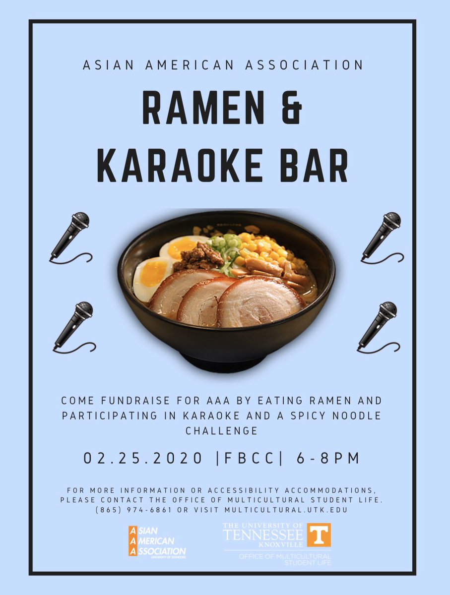 aaa_utk's tweet photo. Ramen will be $3 for paid members and $5 for non paid members so invite your friends! Hope to see you guys there. 🍜🍜 https://t.co/DdhyqM7et5