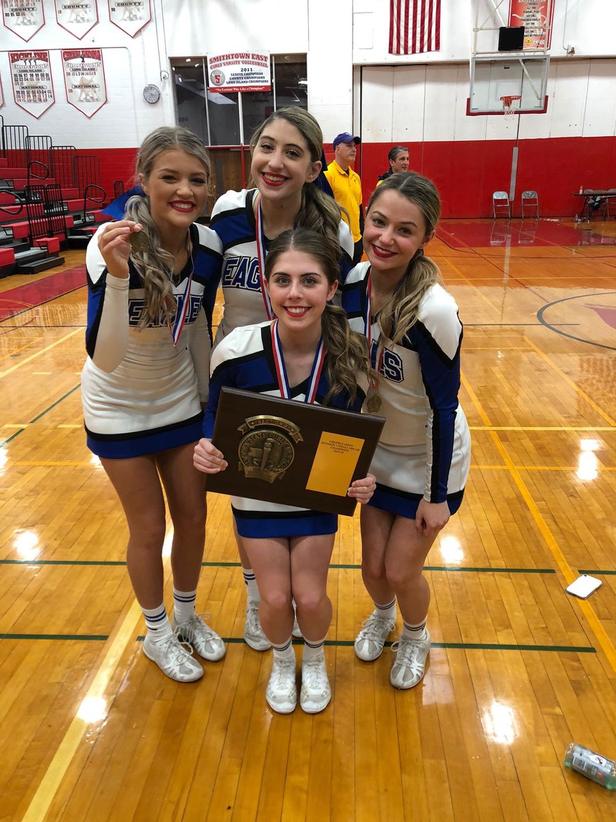 SectionXICheer's tweet photo. Congratulations to Hauppauge Varsity!! 2020 Small Division 1 Suffolk County Champions!! Good luck at the NYSPHSAA State Championship on March 7th!! @HVCNation01 https://t.co/UFcLW54uE1